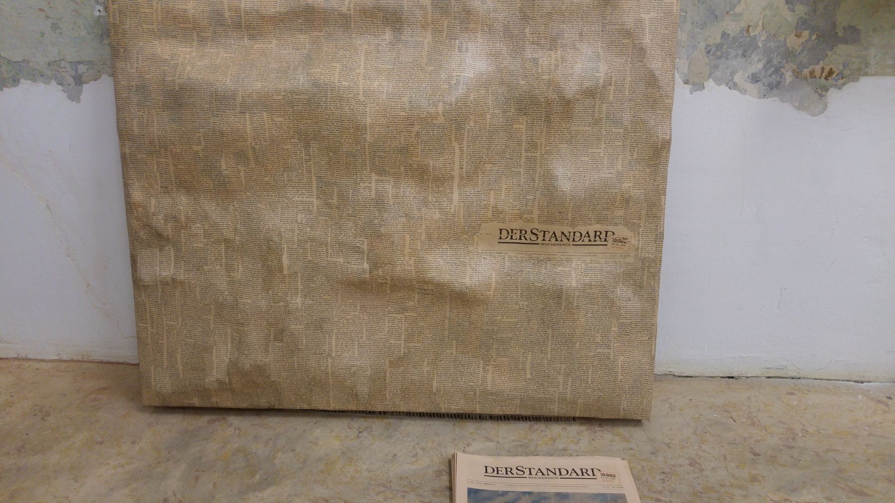 Textscapes relief made from Der Standard