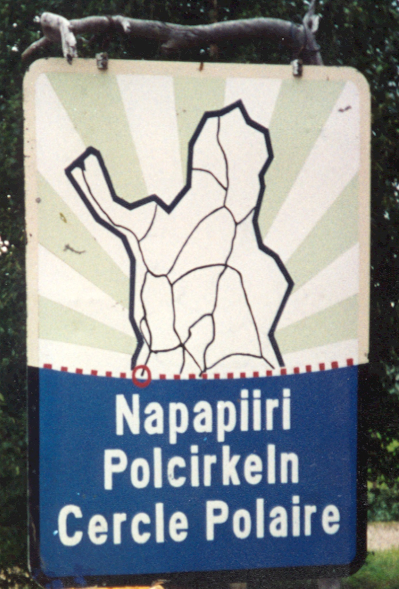 Arctic Circle sign in Finland